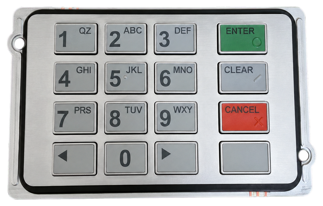 Nautilus Hyosung 8000R EPP ATM keypad on a transparent background